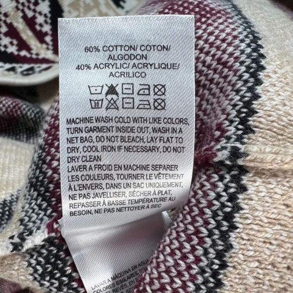 NWT LUCKY BRAND Aztec‎ Jacquard Open Front Long Sleeve Knit Cardigan Size S - Picture 14 of 15